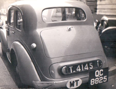 Daimler(?) T-4145 from Tangiers, in Oxford durin 1947.