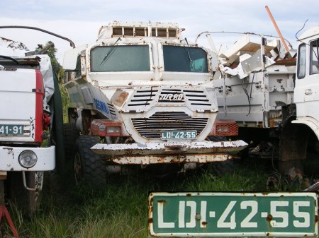 designed to dispel explosions under the truck, these specialist vehicles are given duty-free import status during their project.