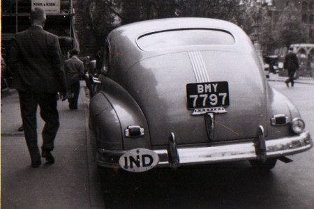 A rare sight indeed, then and now - India plates in Britain, circa 1948, on an American 'tank'.    Pemberton archive