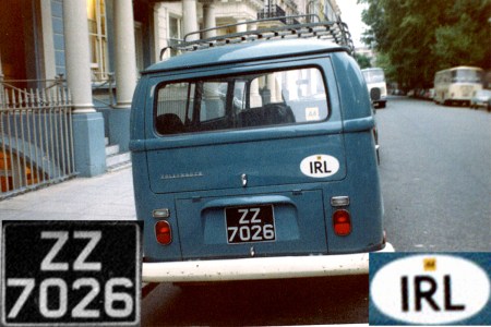 ZZ allocated to new cars of any make, bought in Ireland for export, was an unusual and uncommon issue. London 1969. Brumby archive