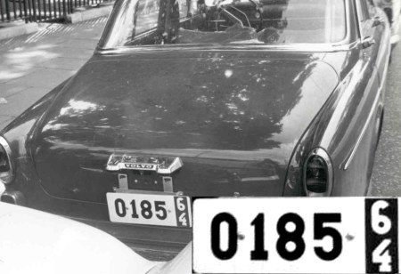 Swedish export Volvo from Gothenburg (O) valid during 1964, seen in London. Brumby archive