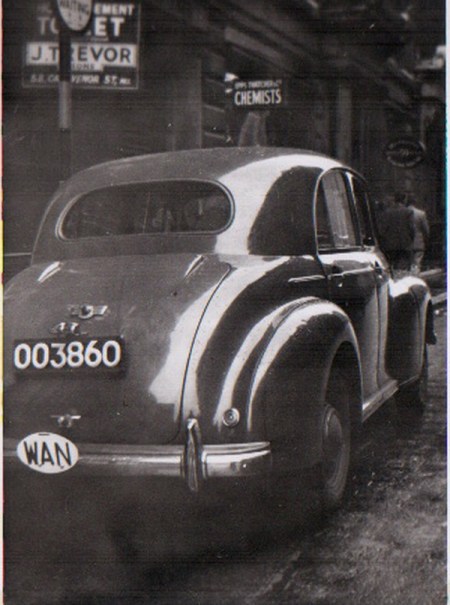 OO 3860 is an unlisted area code, but may be from Abuja (OOA), seen on a 1940s Morris Oxford. Pemberton Archive