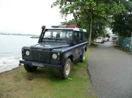 QX 5045 K is a standard Singapore police plate, coded by the QX. This is one of two allocated to the island - surely an easy posting for the island coppers! Brumby archive