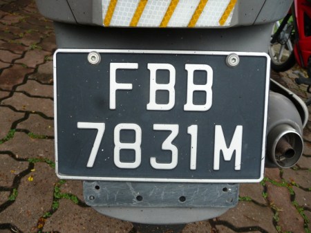 The current motorcycle format now uses two serial letters, the leading F, designating 2-wheelers. Brumby archive