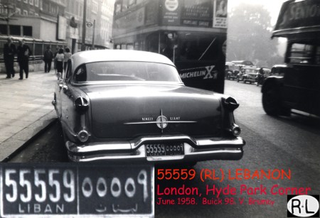 Buick Eight in London during 1958, also noted by member Pemberton.   Brumby archive