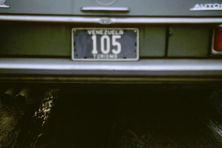 A Venezuelan export plate seen in London in circa 1969.   Gray archive.