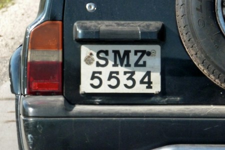 In the case of the island government plates, there are still examples of the pre-2010 to be seen, as here with SMZ 5534, the letters abbreviating the Swahili for 'Revolutionary Government of Zanzibar'. The island has a measure of self-government separate from Tanganyika, its mainland partner in Tanzania; mainland government plates also circulate on the island and these are of the Tanzanian Union format, usable in either place. It is said that Zanzibar vehicles may not be used on the mainland, unless they change to the T-prefix Tanganyika type.